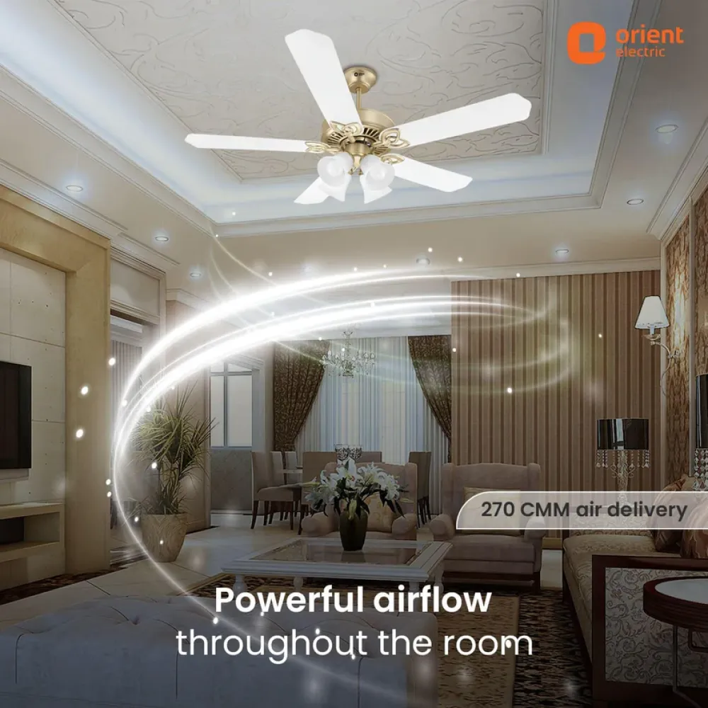 Subaris Underlight Premium Ceiling Fan with Remote | 1300MM |Remote Control | Orient