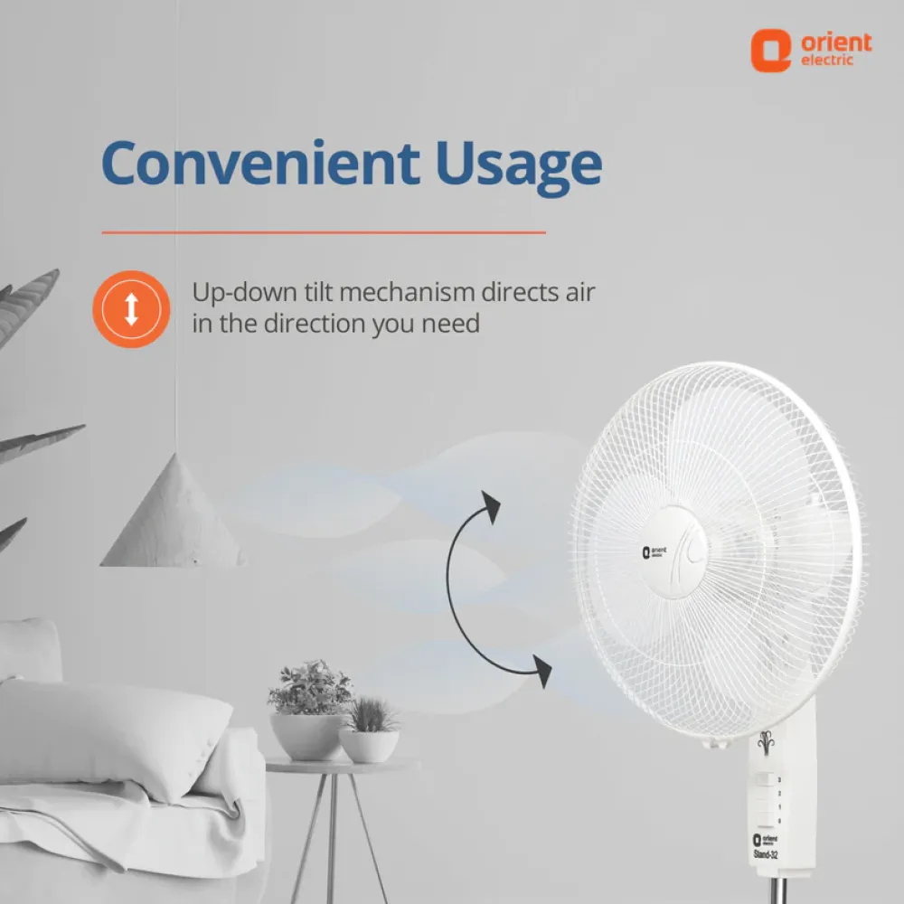 32 Pedestal Stand Fan |  400MM | White | Orient