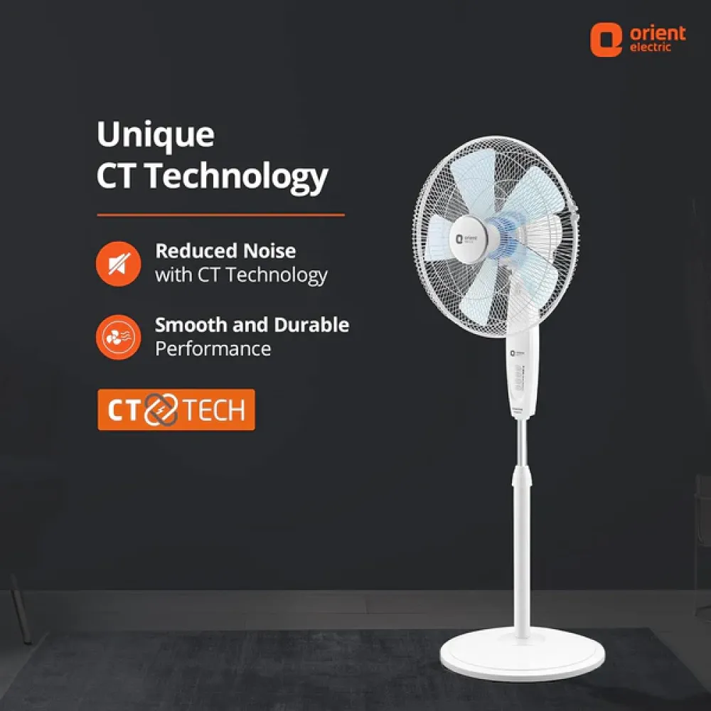 Wind Pro Stand High Velocity Pedestal Fan | 400mm | Snow White | Orient