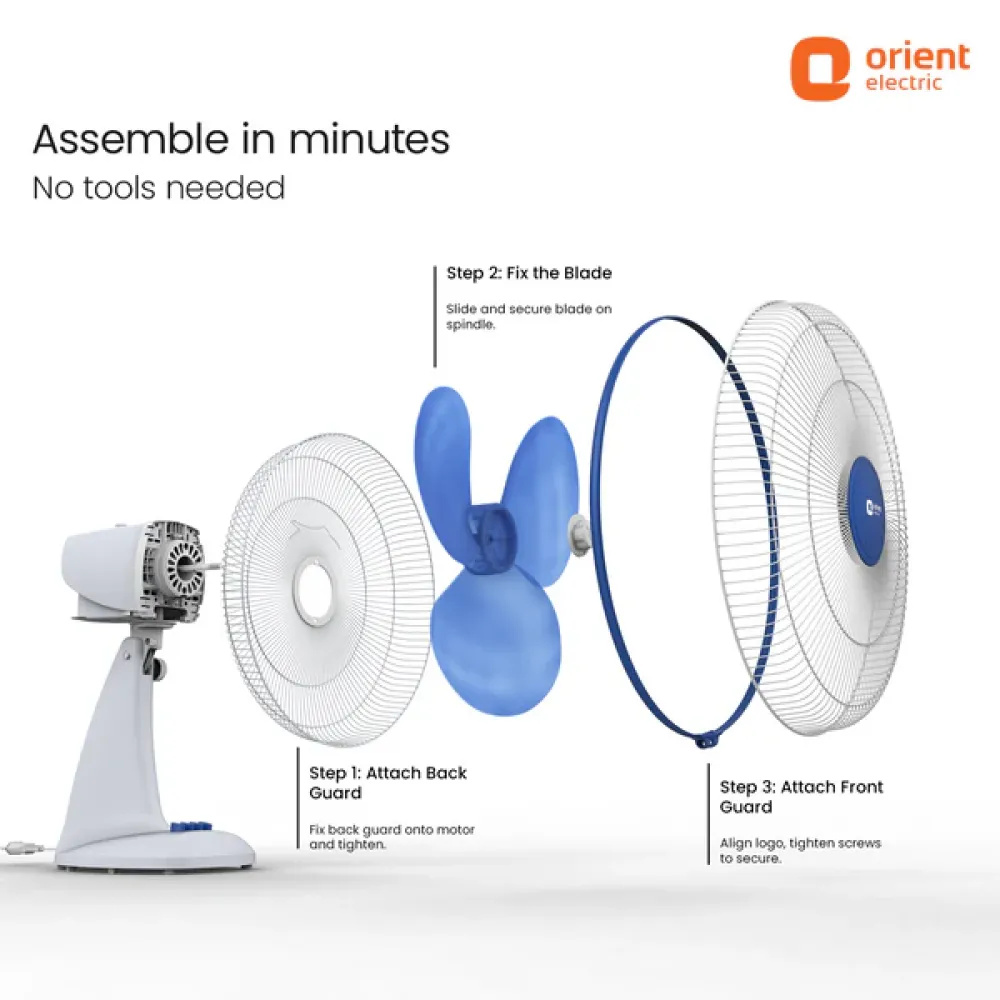 Desk 71 Table Fan | 400mm | White Blue | Orient