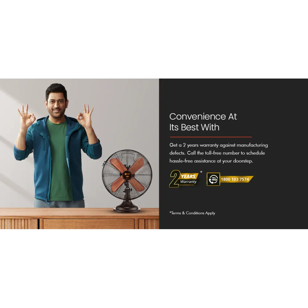 Retro T12 High-Speed Table Fan | Rubbed Bronze | 300mm | Orient