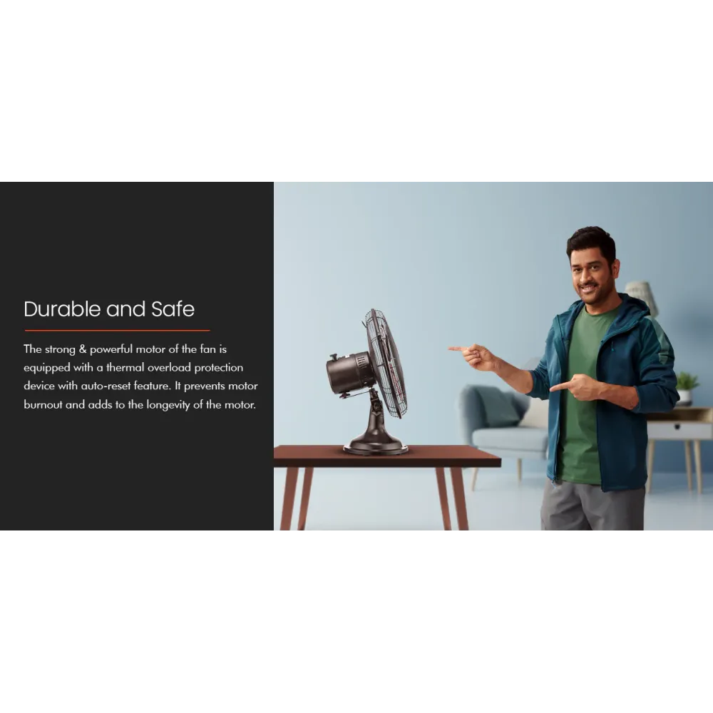 Retro T16 High-Speed Table Fan | Rubbed Bronze | 400mm | Orient