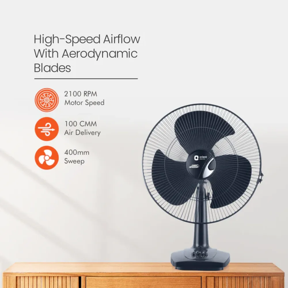 Table 27 Trendz High Speed Table Fan | 400mm | Orient