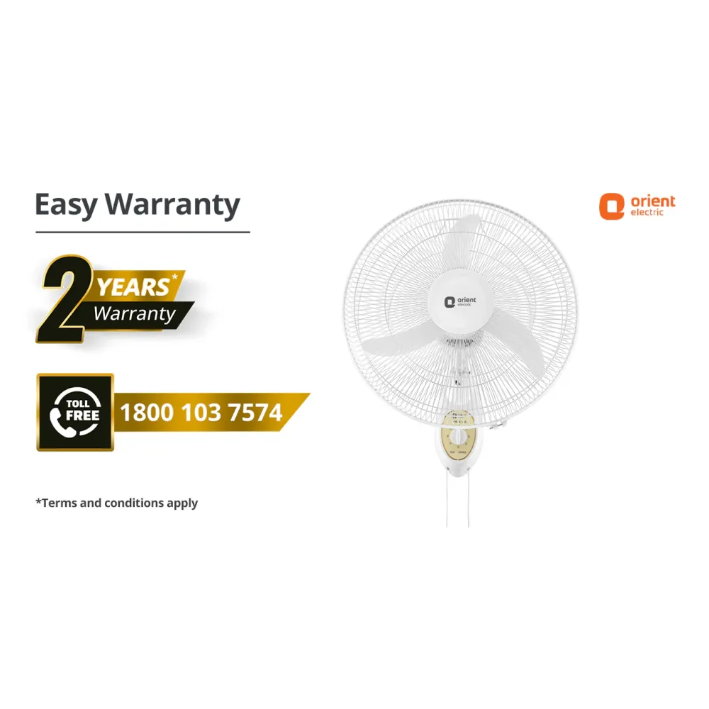 48 with CTX Technology Wall Fan | 450mm | Crystal White | Orient
